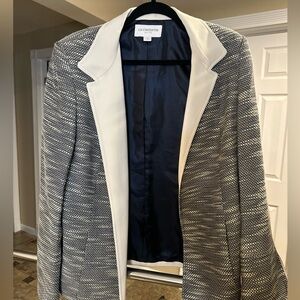 Liz Claiborne Navy and White Suit Jacket